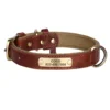 Personalized PU Leather Dog Collar Set