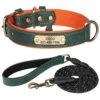 Personalized PU Leather Dog Collar Set