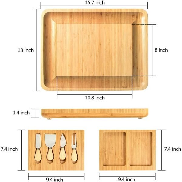 Bamboo Cheese Board with Cutter Set
