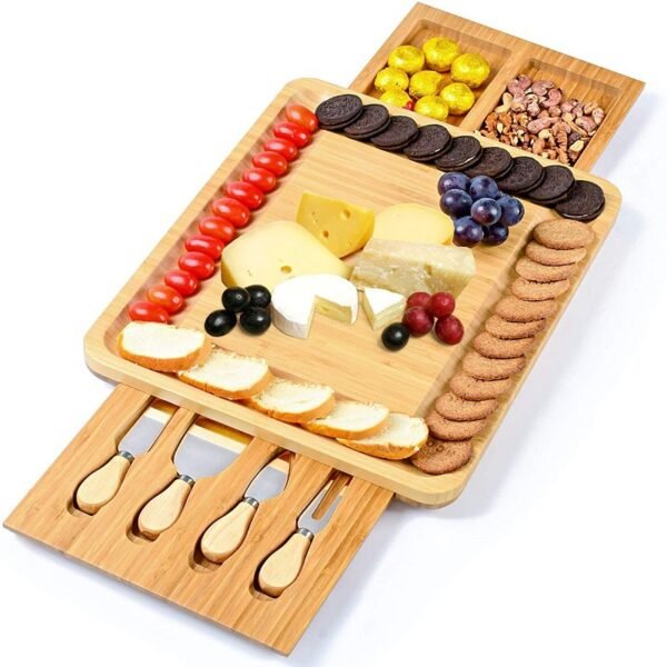 Bamboo Cheese Board with Cutter Set