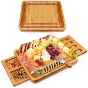 Bamboo Cheese Board with Cutter Set