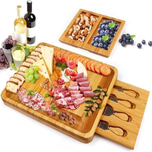 Bamboo Cheese Board with Cutter Set